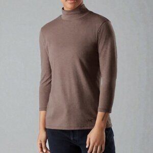 Arc'teryx Lumin mock neck sweater brown women's size L